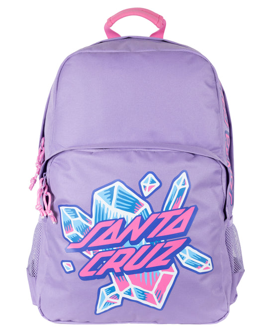 Santa Cruz Crystal Stack Backpack in lavendar from front