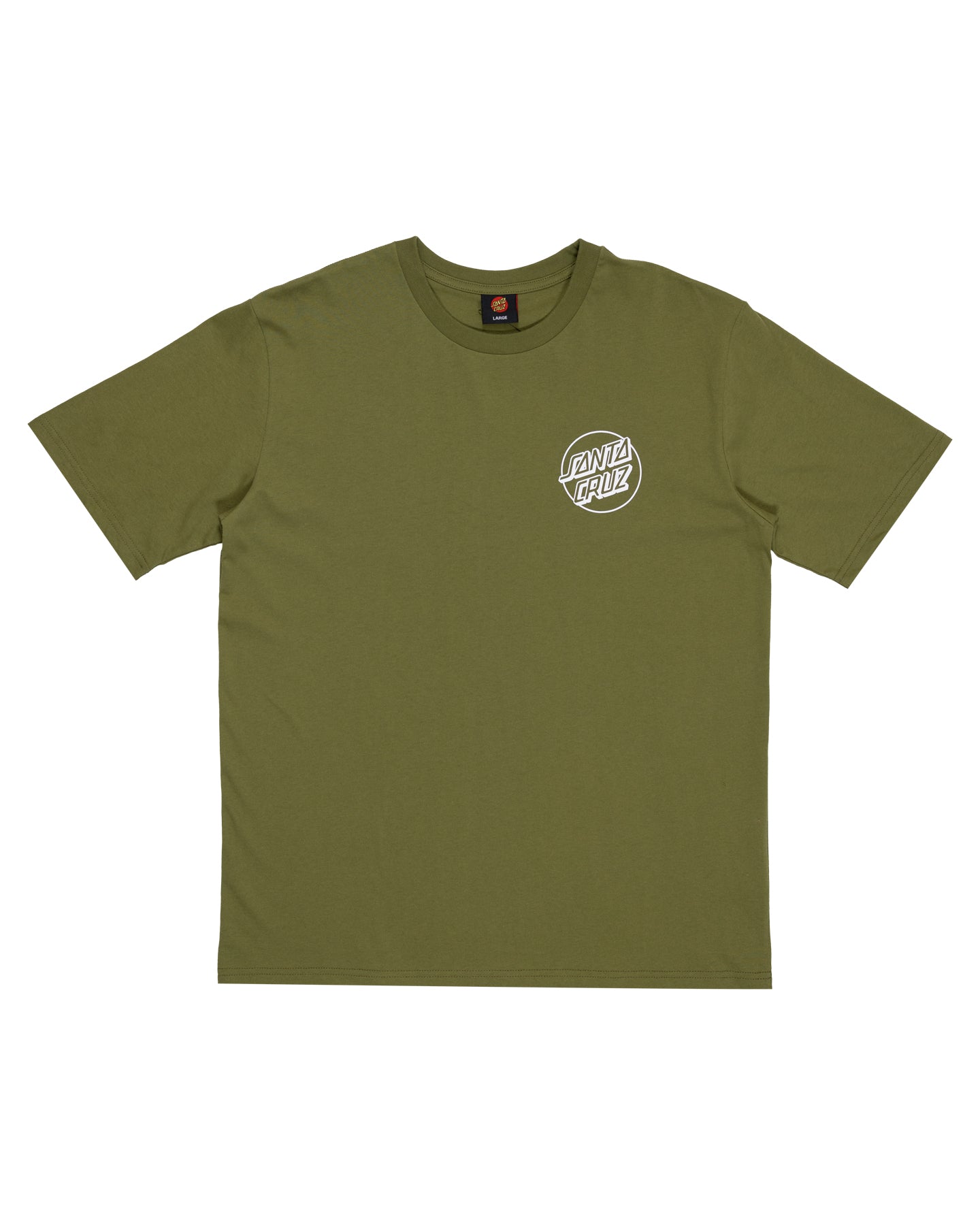 Santa Cruz Opus Screaming Hand Tee in olive green showing front  view