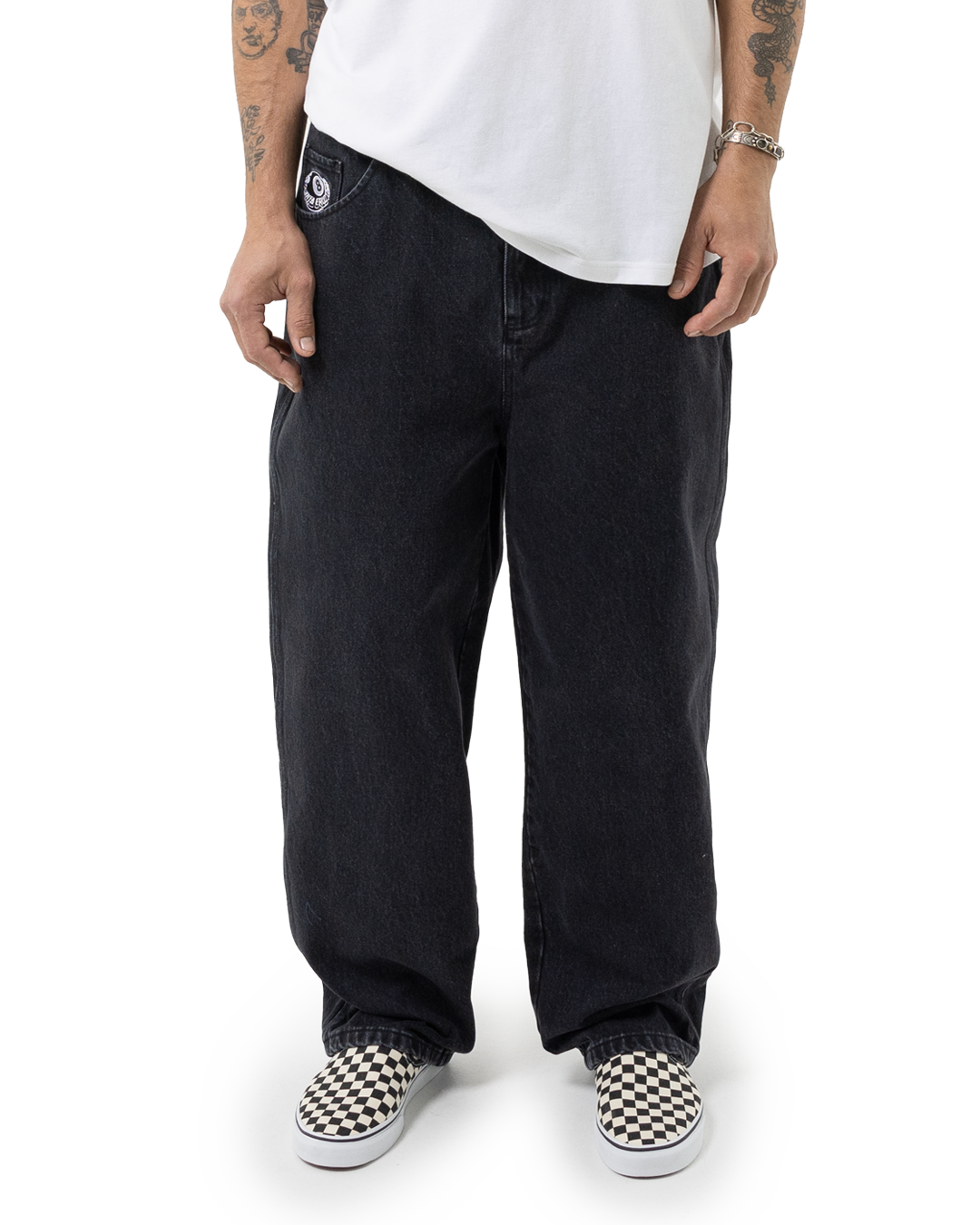 Santa Cruz Winkowski Eighth Planet Denim Jeans in black from front