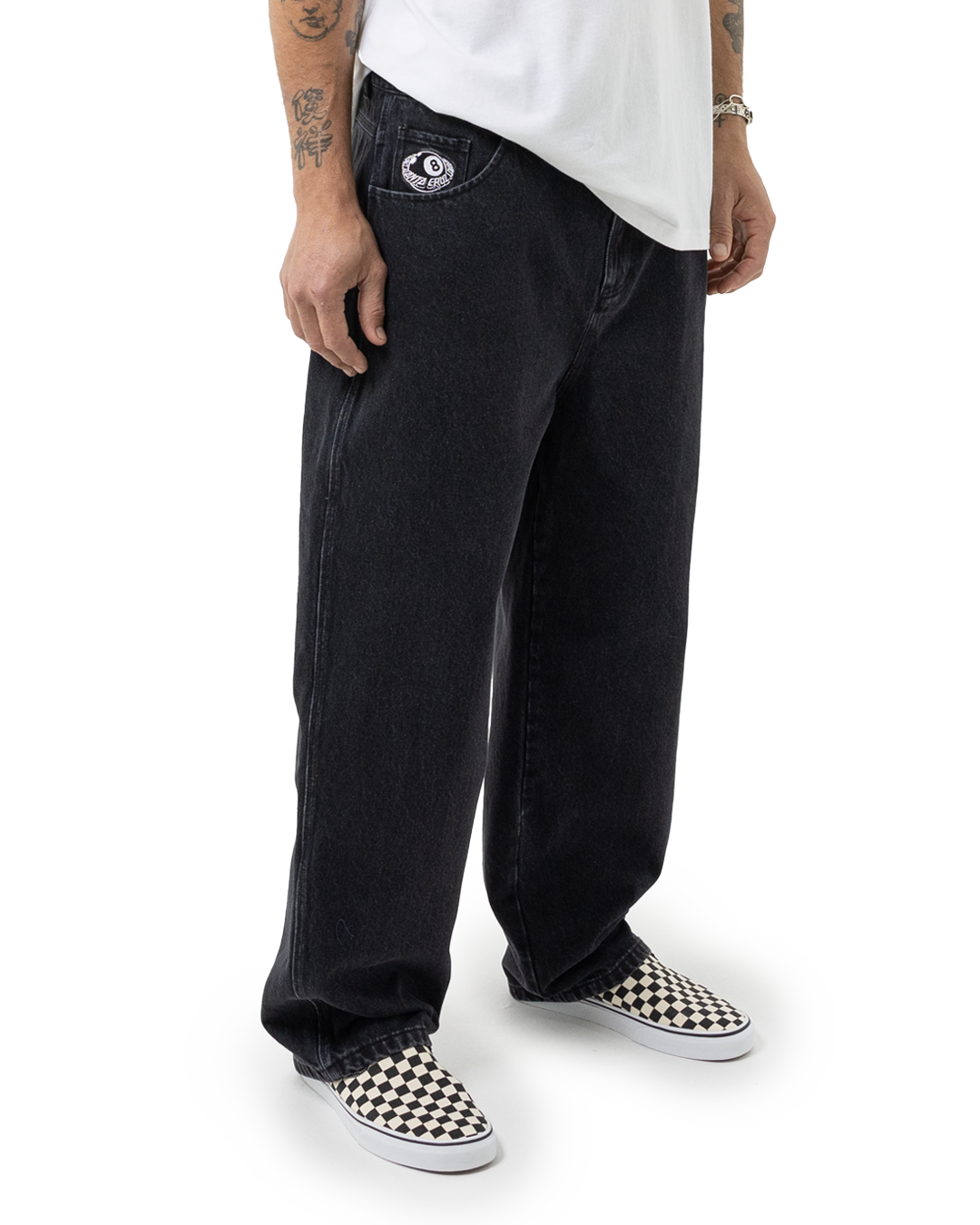 Santa Cruz Winkowski Eighth Planet Denim Jeans in black from side