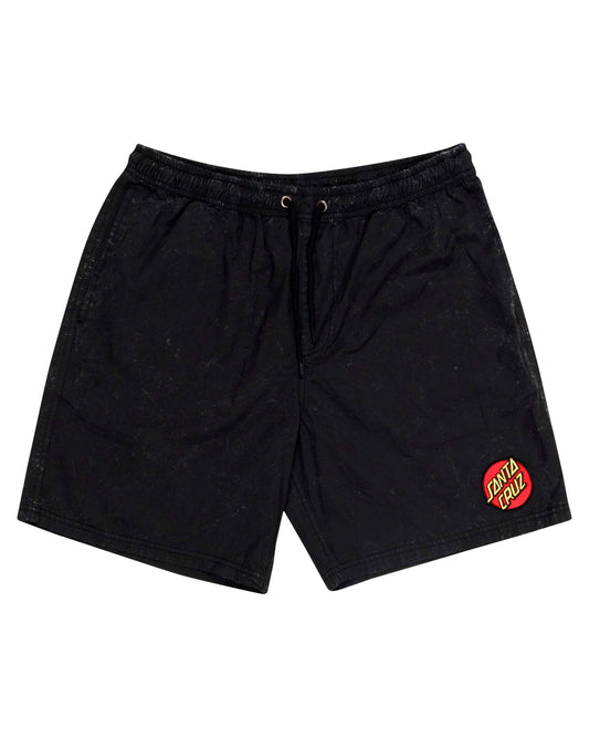 Santa Cruz Classic Dot Cruzier Beach Shorts in black from front