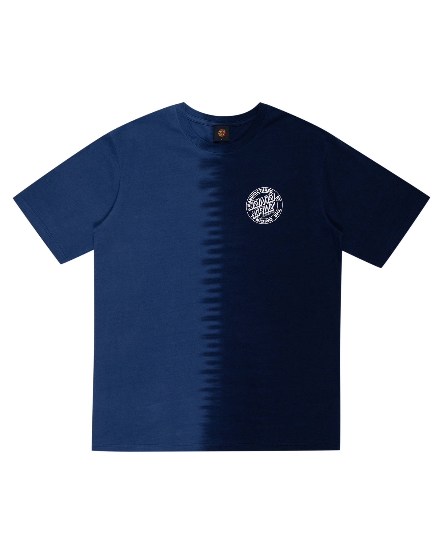 Santa Cruz MFG Dot Mens T-Shirt in blue and navy tie dye from front