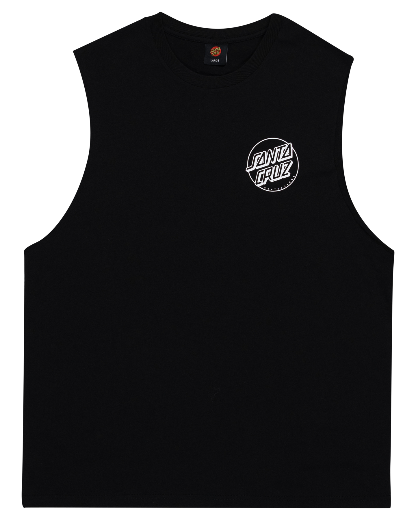 Santa Cruz Descended Dots Mono Muscle Tee in black from the front