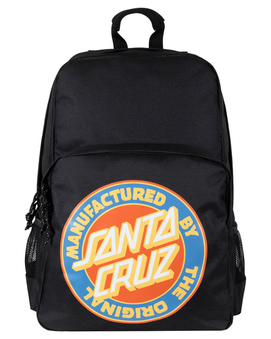 Black backpack with Santa Cruz logo on a white background