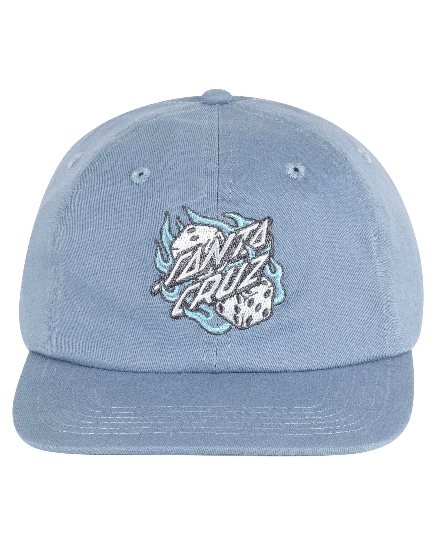 Light blue cap with a brand logo on a white background