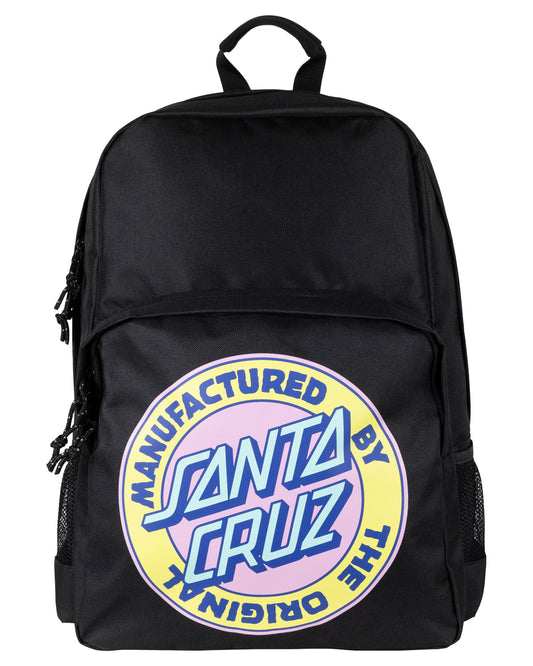 Black backpack with Santa Cruz logo on a white background