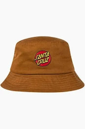 Santa Cruz Classic Dot Patch Bucket Hat in colour brown