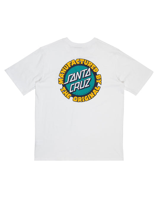 Santa Cruz Speed MFG Dot Puff Tee  in off white from rear