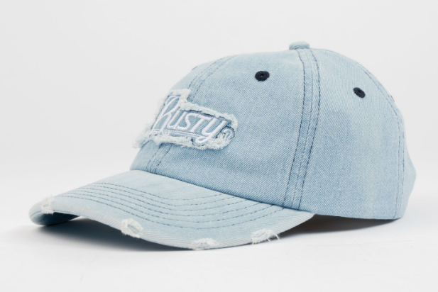 Rusty Beta Denim Women's Dad Cap in sky blue from side