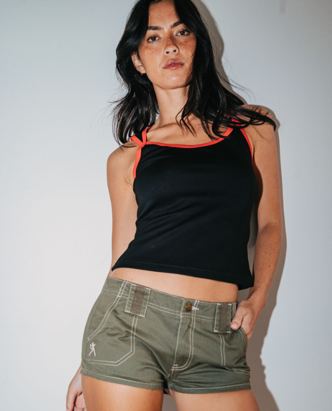 Rusty Dirtbag Cargo Low Rise Mini Shorts - Sum25