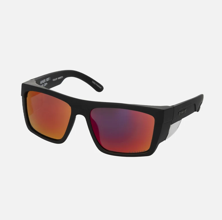 Carve Volley Matte Black/Red Iridium Polar Safety Sunglasses