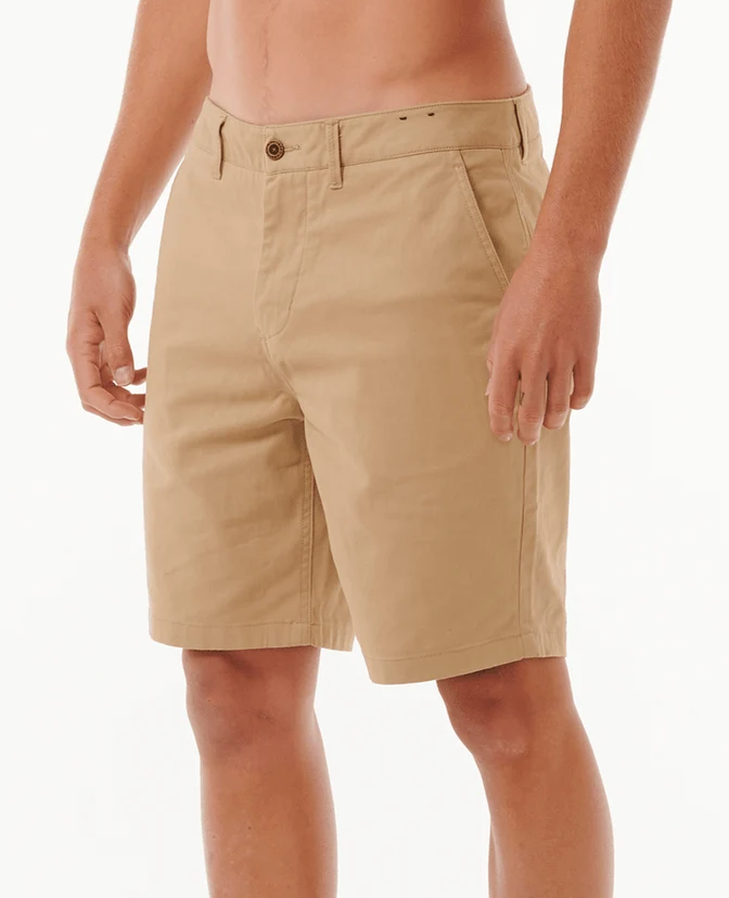 Rip Curl Classic Surf 19" Chino Shorts in khaki colourway from the side