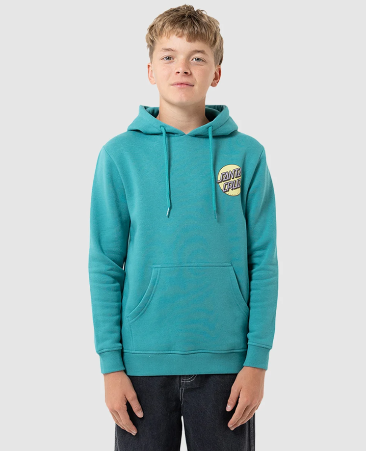Santa Cruz Youth Other Dot Hoodie in teal  colourway from the front