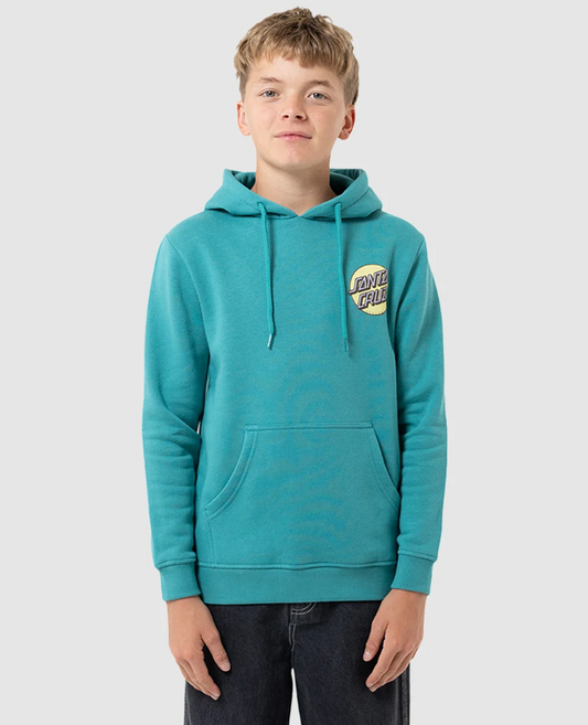 Santa Cruz Youth Other Dot Hoodie in teal  colourway from the front