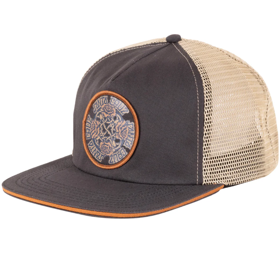Santa Cruz Dressen Evo Roses Patch Trucker Cap from the side