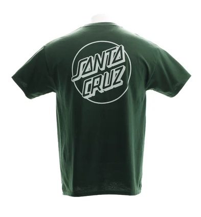 Santa Cruz OS MFG Dot Men's T-Shirt in washed dark green from the back