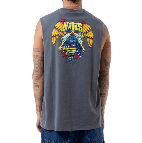 Santa Cruz Natas SC Panther Muscle Top in dark grey from the back