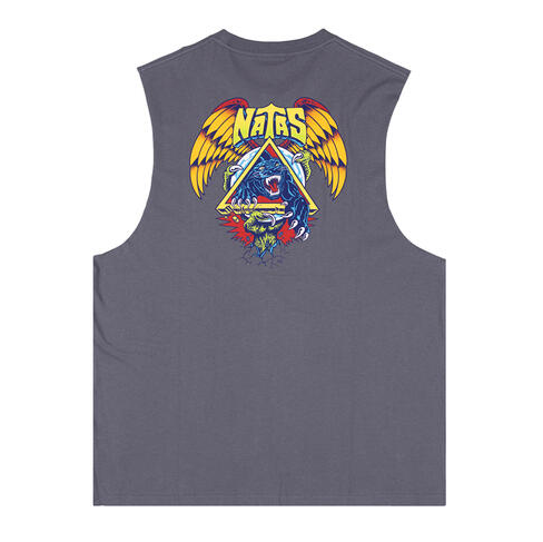 Santa Cruz Natas SC Panther Muscle Top in dark grey form the back flatlay