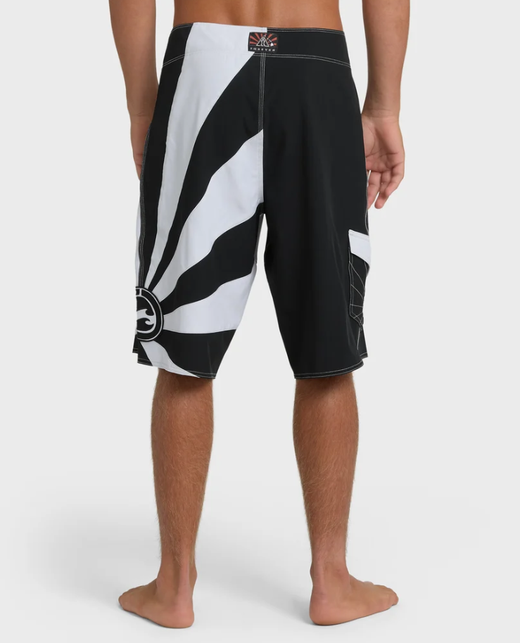 Billabong A.I Rising Sun Pro Boardshorts in black and white from the back
