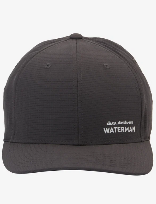 Quiksilver Brahsons Waterman Flexfit Cap in charcoal heather colourway from the front