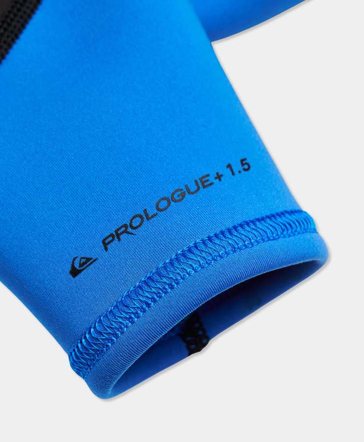 Quiksilver Prologue 1.5mm Toddler Springsuit Wetsuit in palace blue with black from the front showing one arm