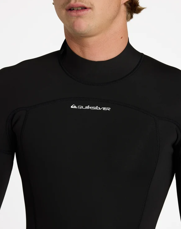 Quiksilver Prologue 2mm Long Sleeve Wetsuit in black from the front close up