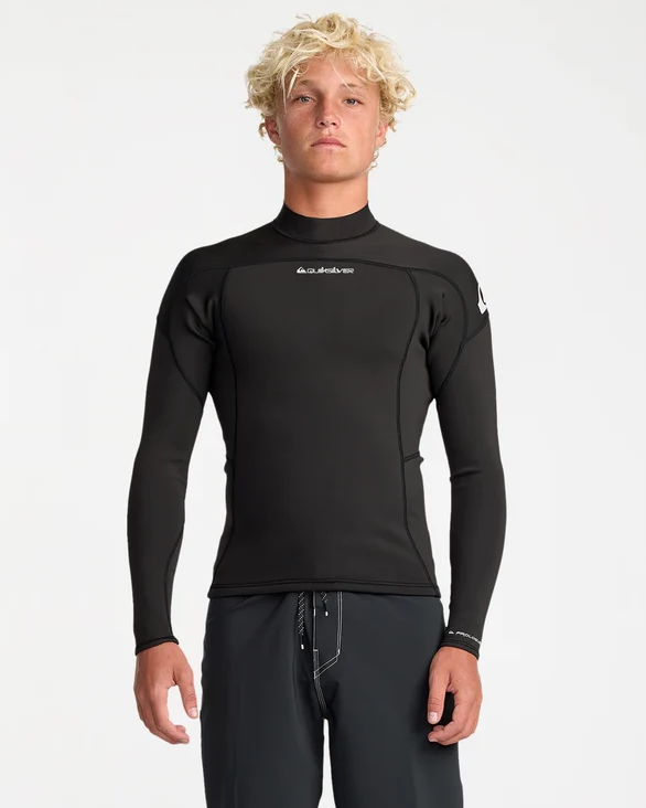 Quiksilver Prologue 1mm Long Sleeve Wetsuit Vest in black from the front