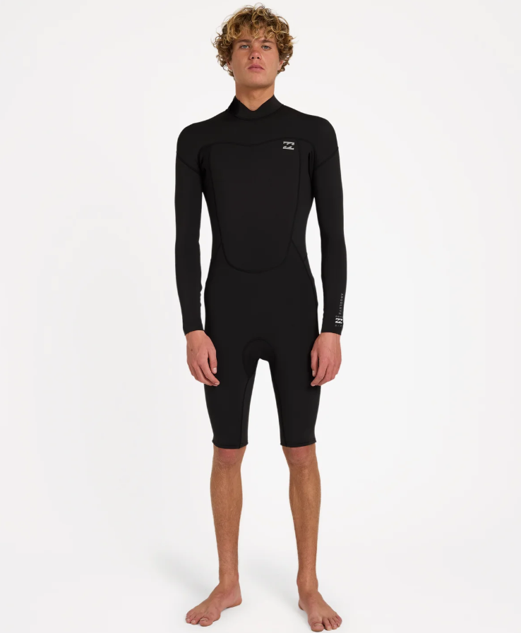 Billabong Absolute 2mm Long Sleeve Wetsuit in black from the front
