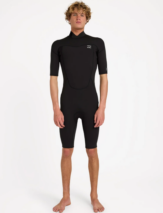 Billabong Absolute 2mm Flatlocked Spring Mens Wetsuit in black from the front