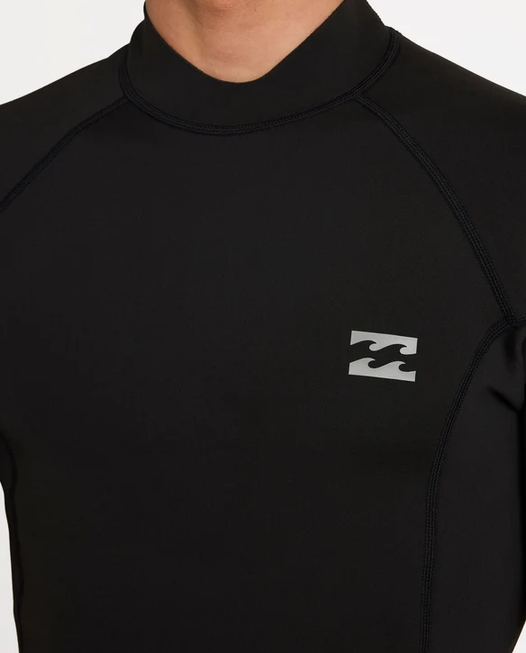 Billabong Absolute Core 1mm Short Sleeve Wetsuit Vest in black form the front close up of the chest