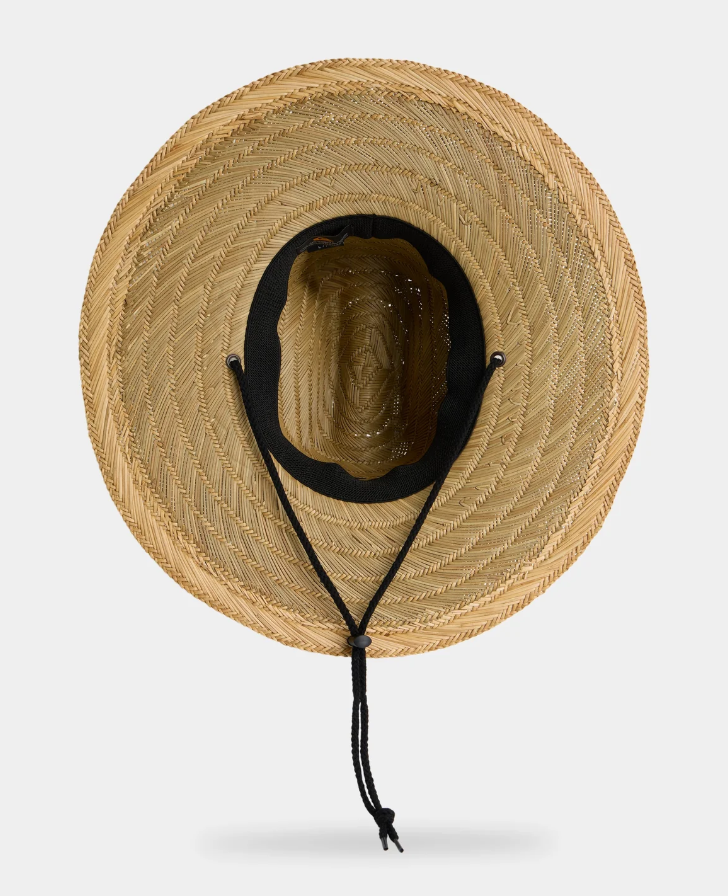Quiksilver The Tier Mens Straw Hat showing the underside