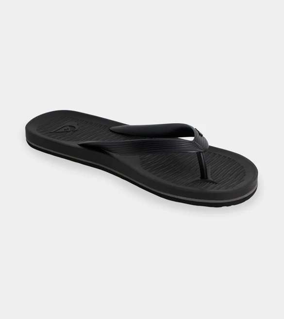Quiksilver Makua Core Jandals in black showing the left jandal