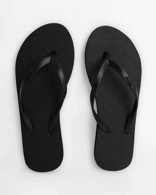 Roxy Viva V Womens Jandals in black stealth showing a pair from above