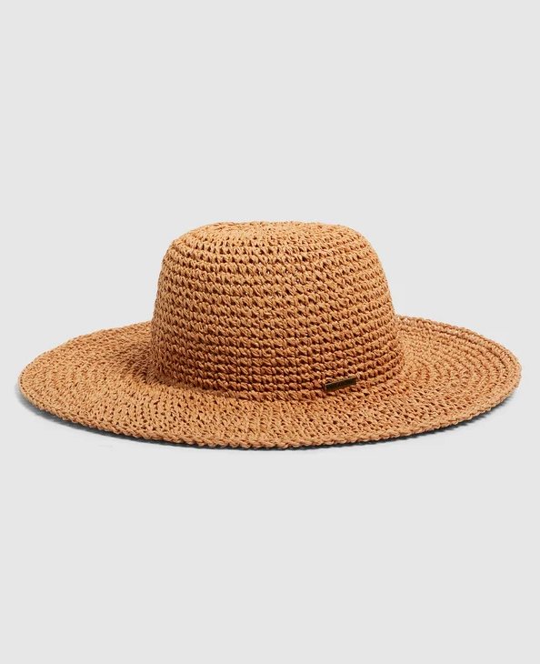 Billabong Sunnyside Straw Hat in natural colourway from the left