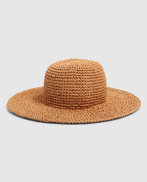 Billabong Sunnyside Straw Hat in natural colourway from the right