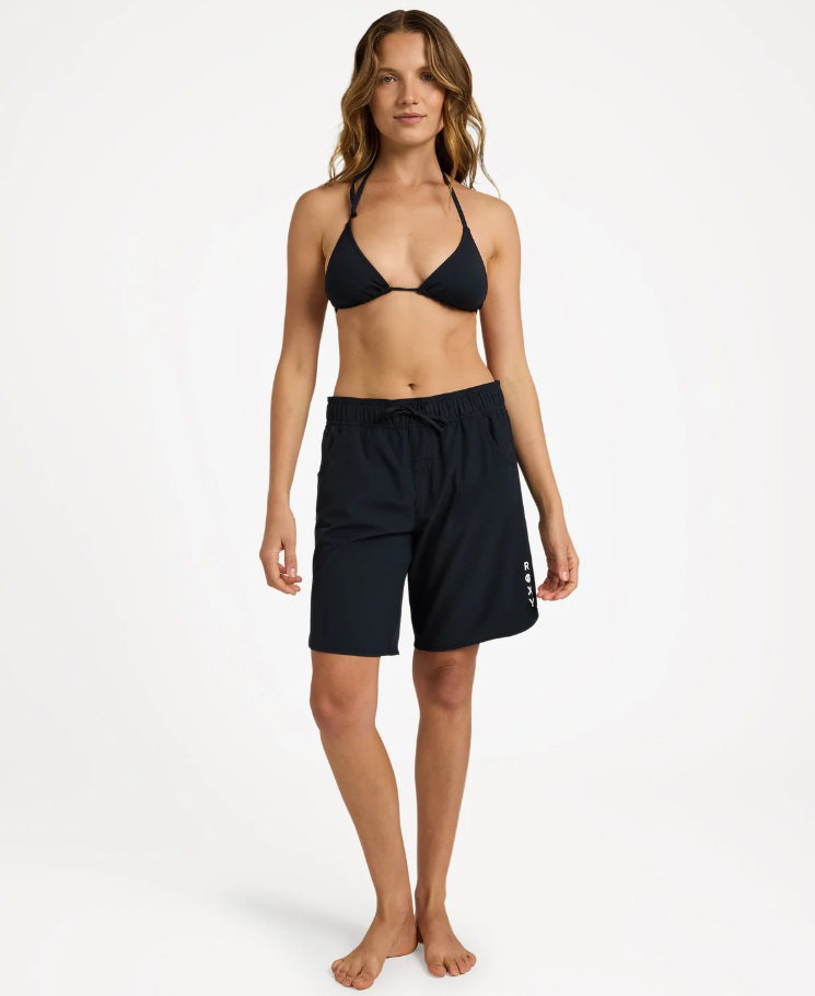 Roxy Wave 9" Womens Boardshorts in black from the front