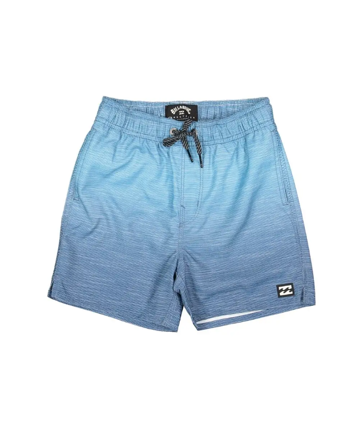 Billabong Groms Sergio Layback Shorts
 in light navy colourway flatlay from front