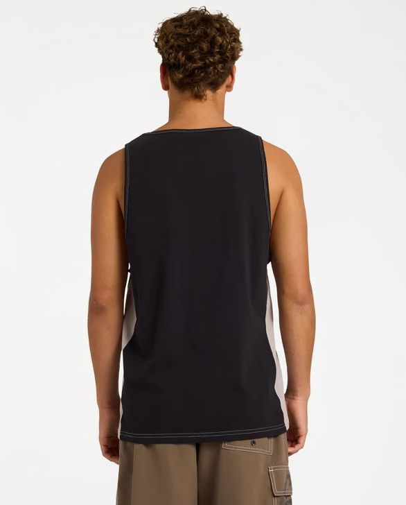 Billabong Spec 73 Blast Tank Top in black on model from the rear