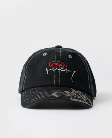 Rusty Shredder 6 Panel Cap in black from the front