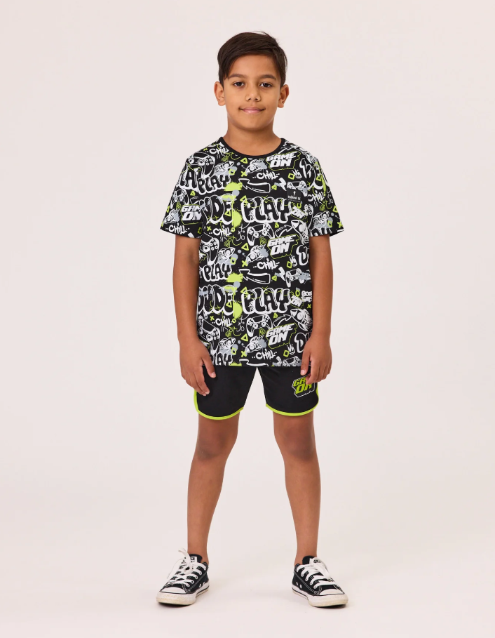 Radicool Kids Gamer Tee on a child from the front