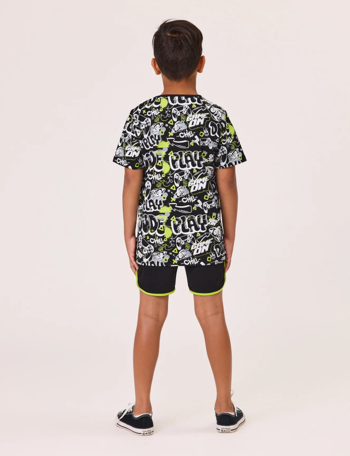 Radicool Kids Gamer Tee on a child from the back