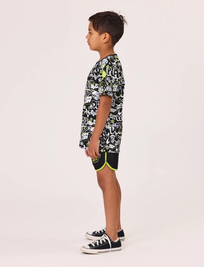 Radicool Kids Gamer Tee on a child from the side