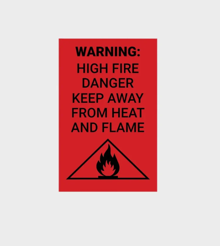 Fire warning label