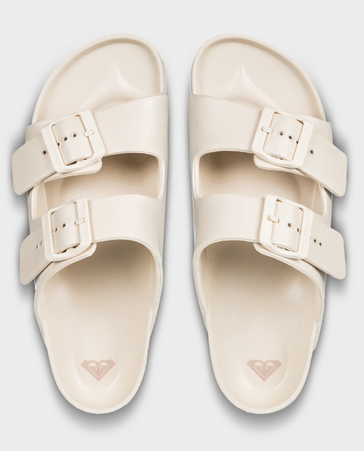 Roxy Kattie SP Women's Slides
 in cream colourway showing a pair from the above