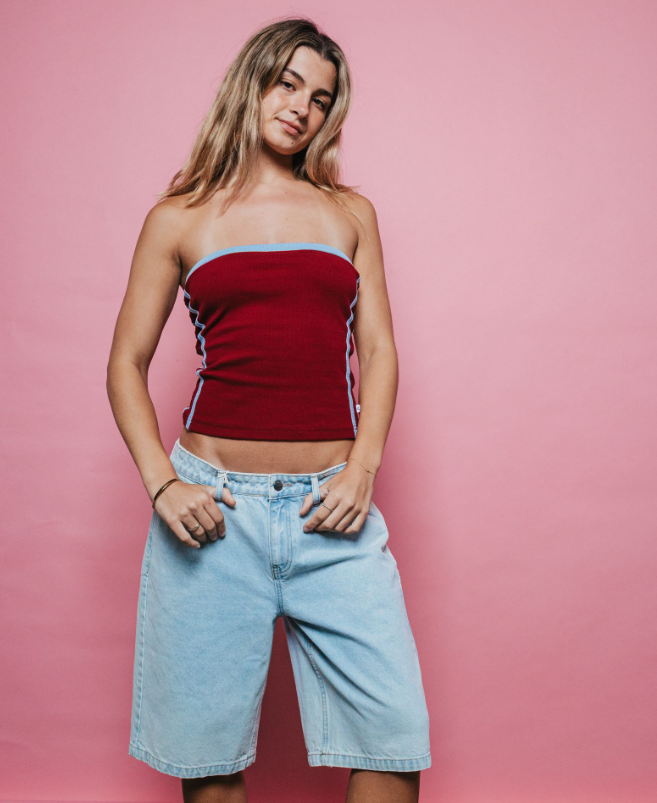 Rusty Bethany Baggy Low Rise Denim Shorts - Sum25