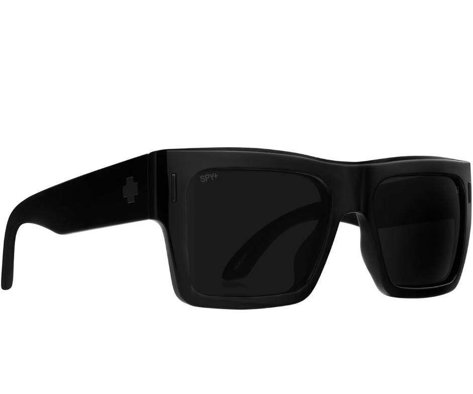 Spy Bowery Matte Black frames with Happy Polarised Murdered Lens Sunglasses from the front right side