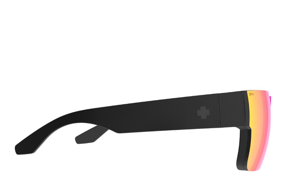 Spy Cyrus Switch Matte Black frames with Happy Grey Green Pink Mirror Lens Sunglasses form the right side