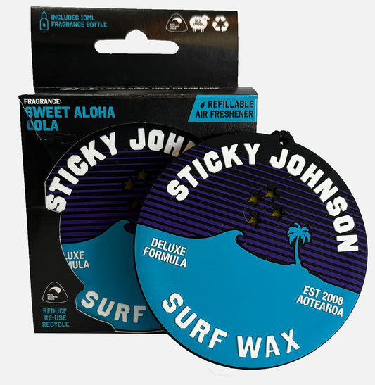 Sticky Johnson Refillable Car Air Freshener cola scented blue and purple 