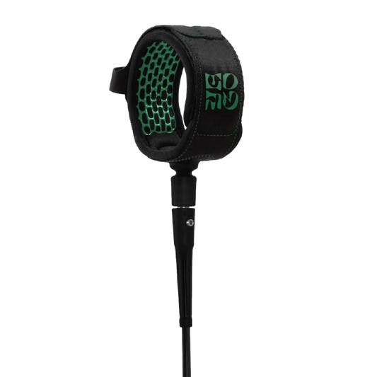 FCS Yago Dora All Round Essential Leash in black and green showing the cuff