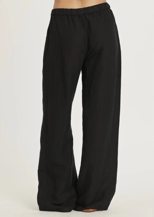 Amuse Society My Fav Woven Pant in black from rear with white background